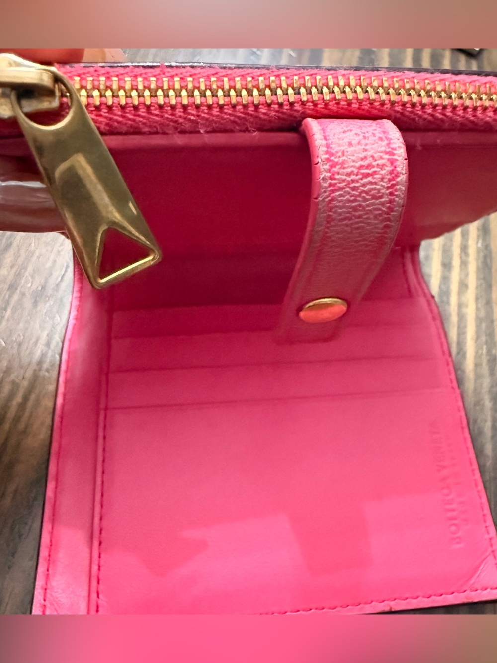 Bottega Veneta Intrecciato Leather Bifold Wallet Brown Pink Made in Italy - Picture 15 of 15